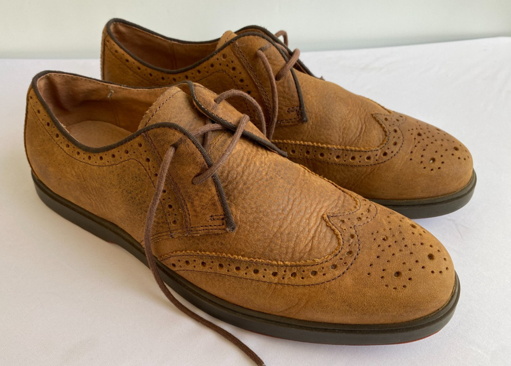Polo Ralph Lauren Norbeck Men's Brown Wingtip Nubeck Leather Dress Shoes Size 8D